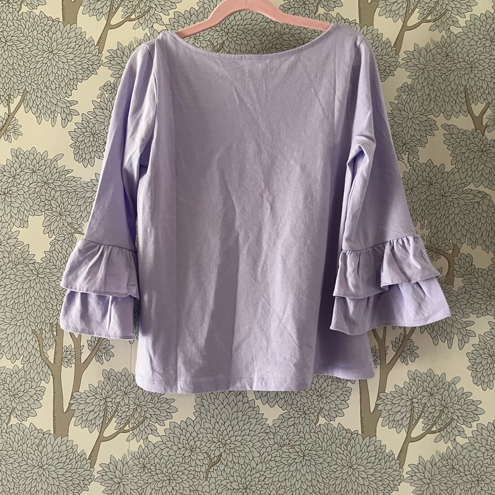 Lavender Ruffle Sleeve little girls Top